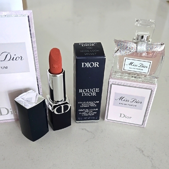 New in Box never used DIOR Set Miss Dior  Rouge Lipstck 100 Nude Look Velvet - Picture 1 of 8